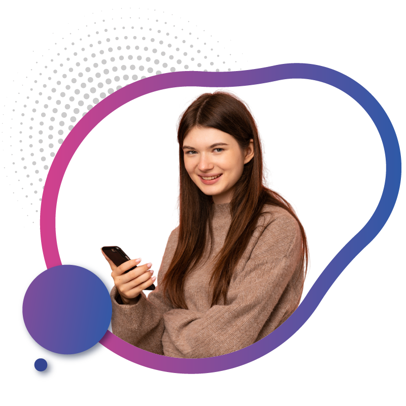 Customer browsing prepaid mobile plans on smartphone with high-speed network coverage